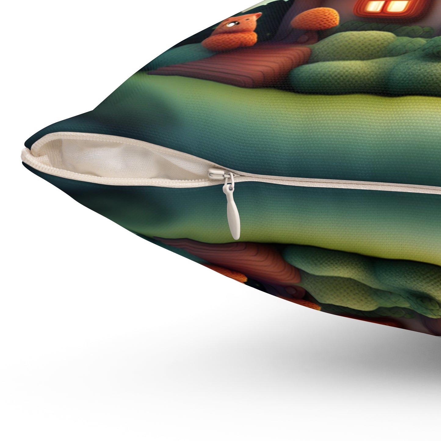 ''Knitted cottege'' Spun Polyester Square Pillow