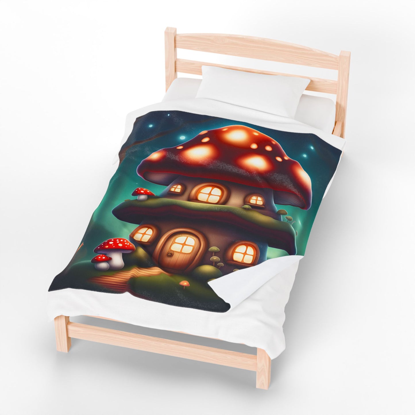 ''Knitted cottage'' Velveteen Plush Blanket