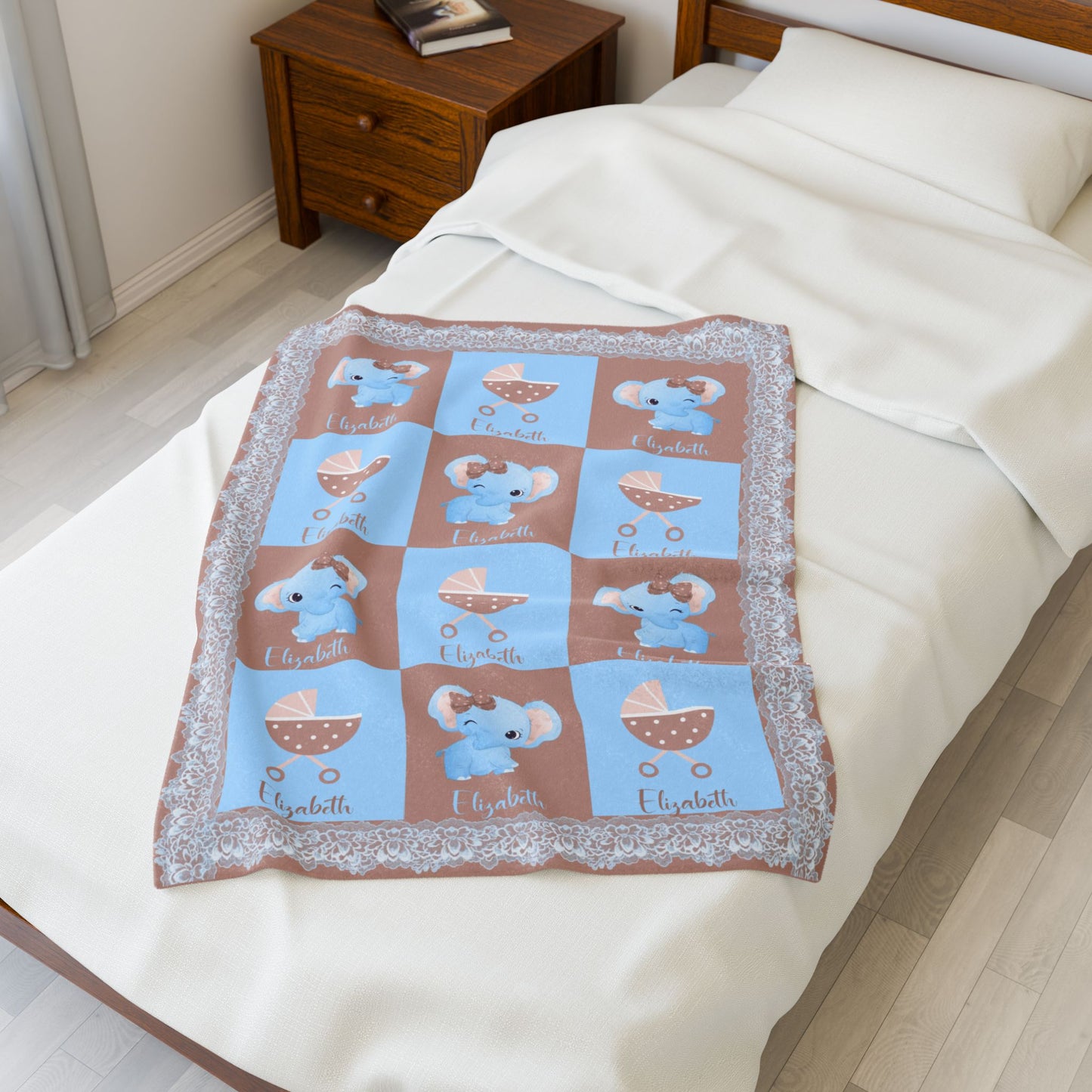 ''Lace Pattern'' Fleece Baby Blanket
