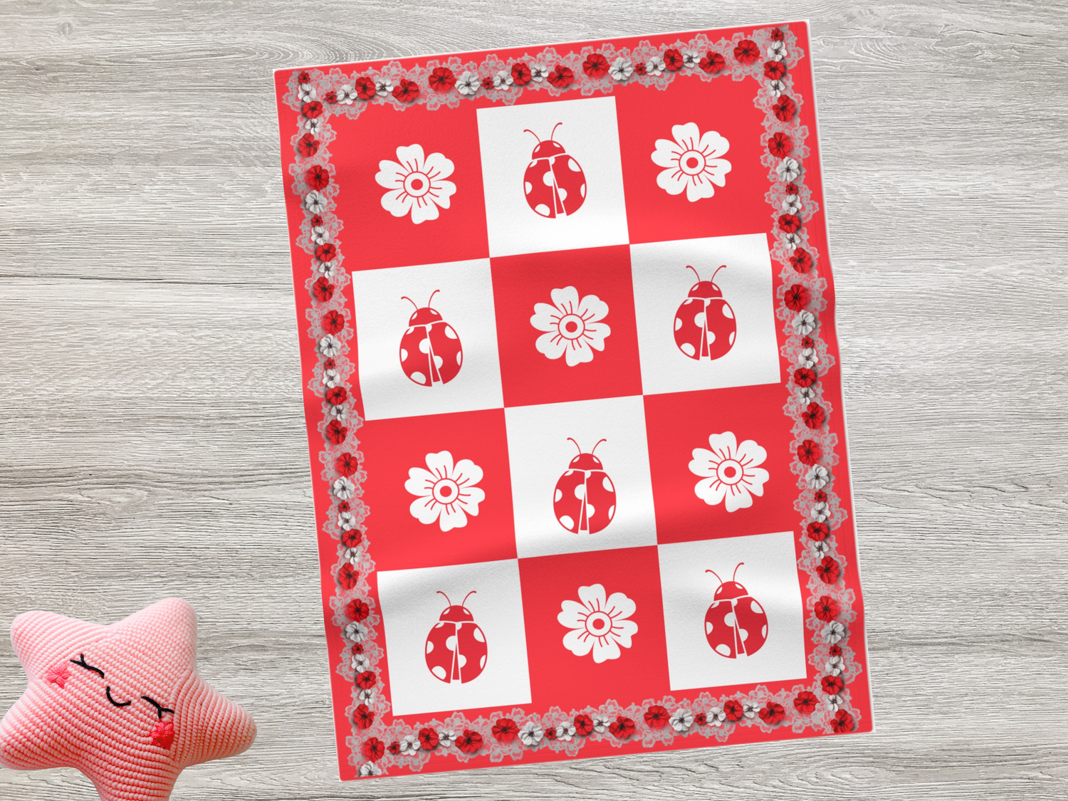 ''Lace Pattern'' Baby Girl Blanket