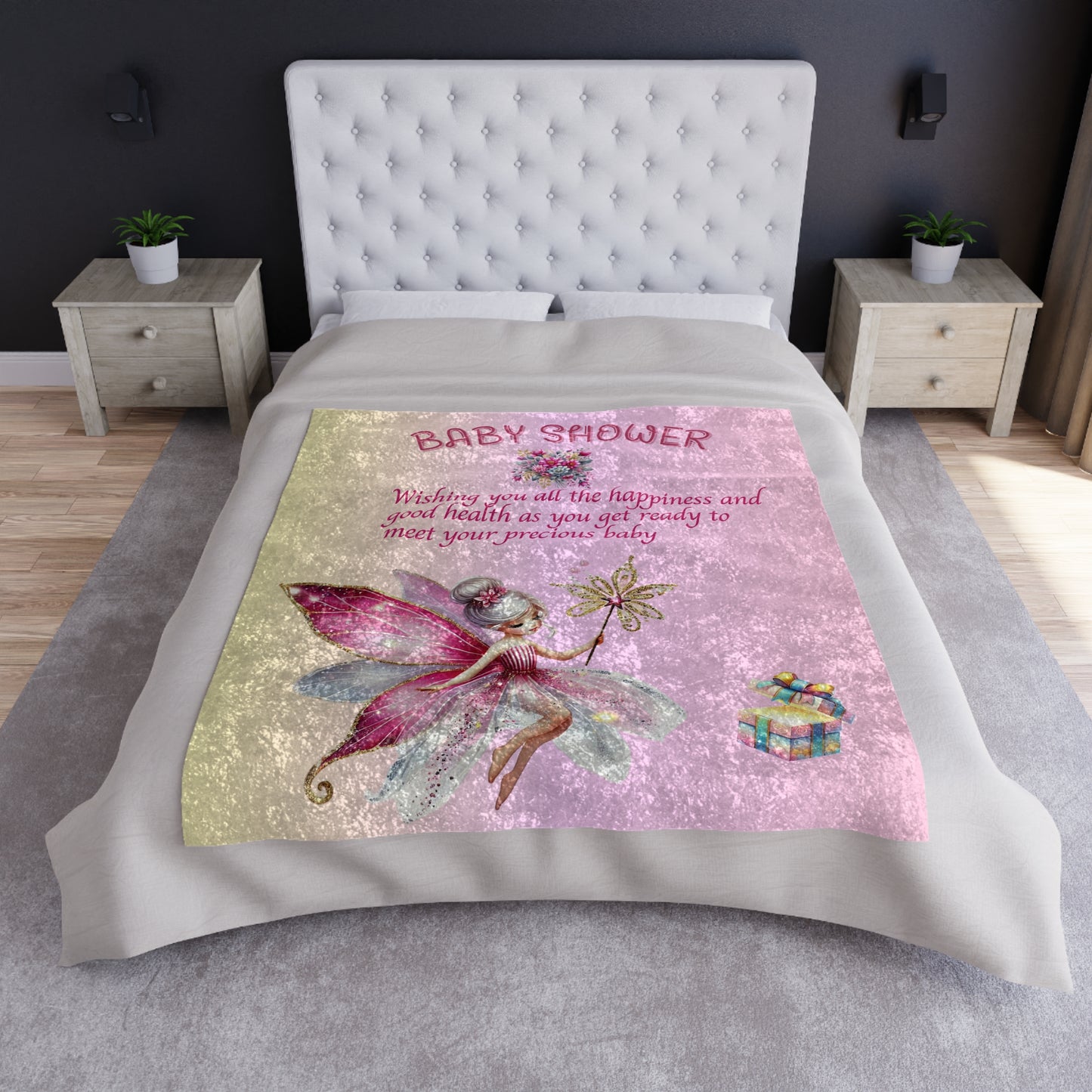 ''Fairy wishes'' Crushed Velvet Blanket