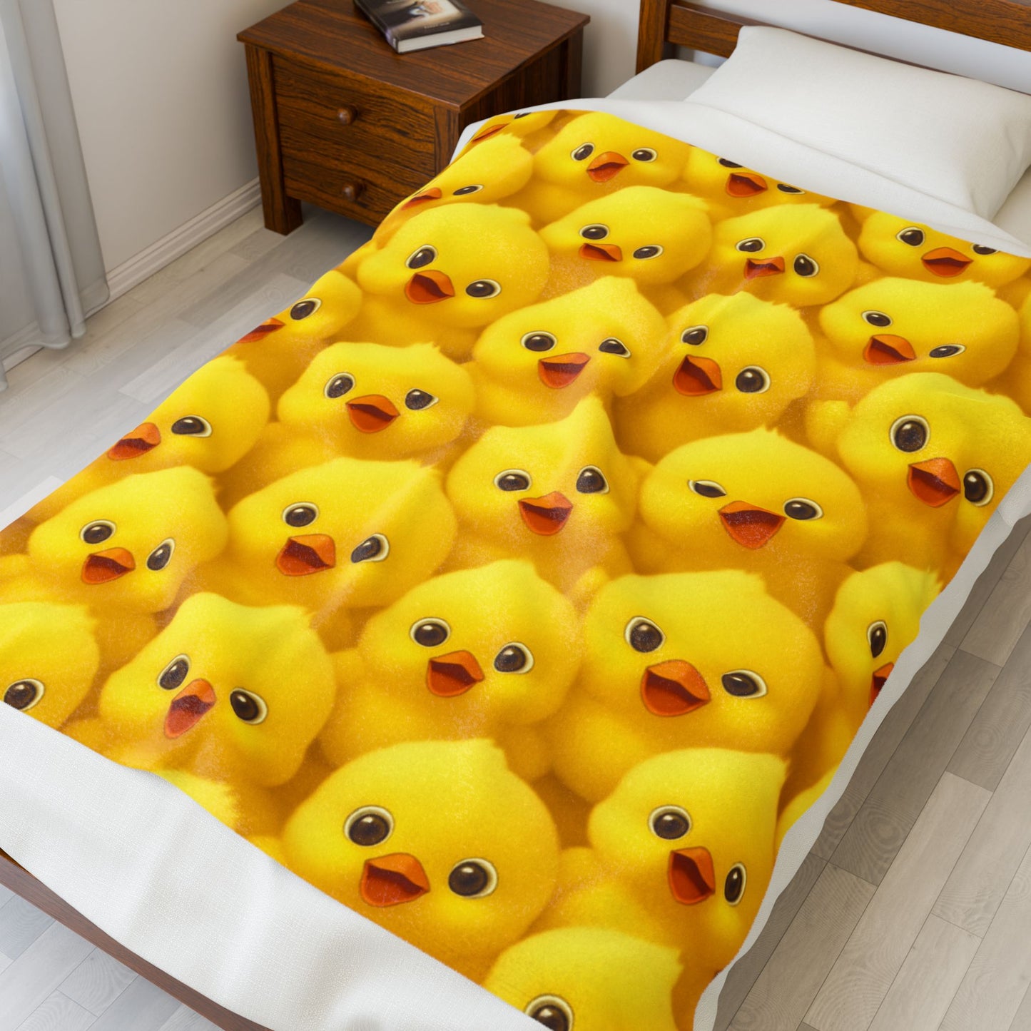 Yellow Baby Chick Throw, Soft Cozy Blanket,Velveteen Plush Blanket