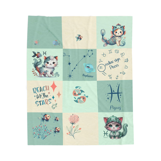 Zodiac Pisces Girl Blanket