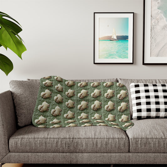 Fiuffy  Sheep Blanket, Cozy Farm Animal Throw, Warm Cottagecore Blanket