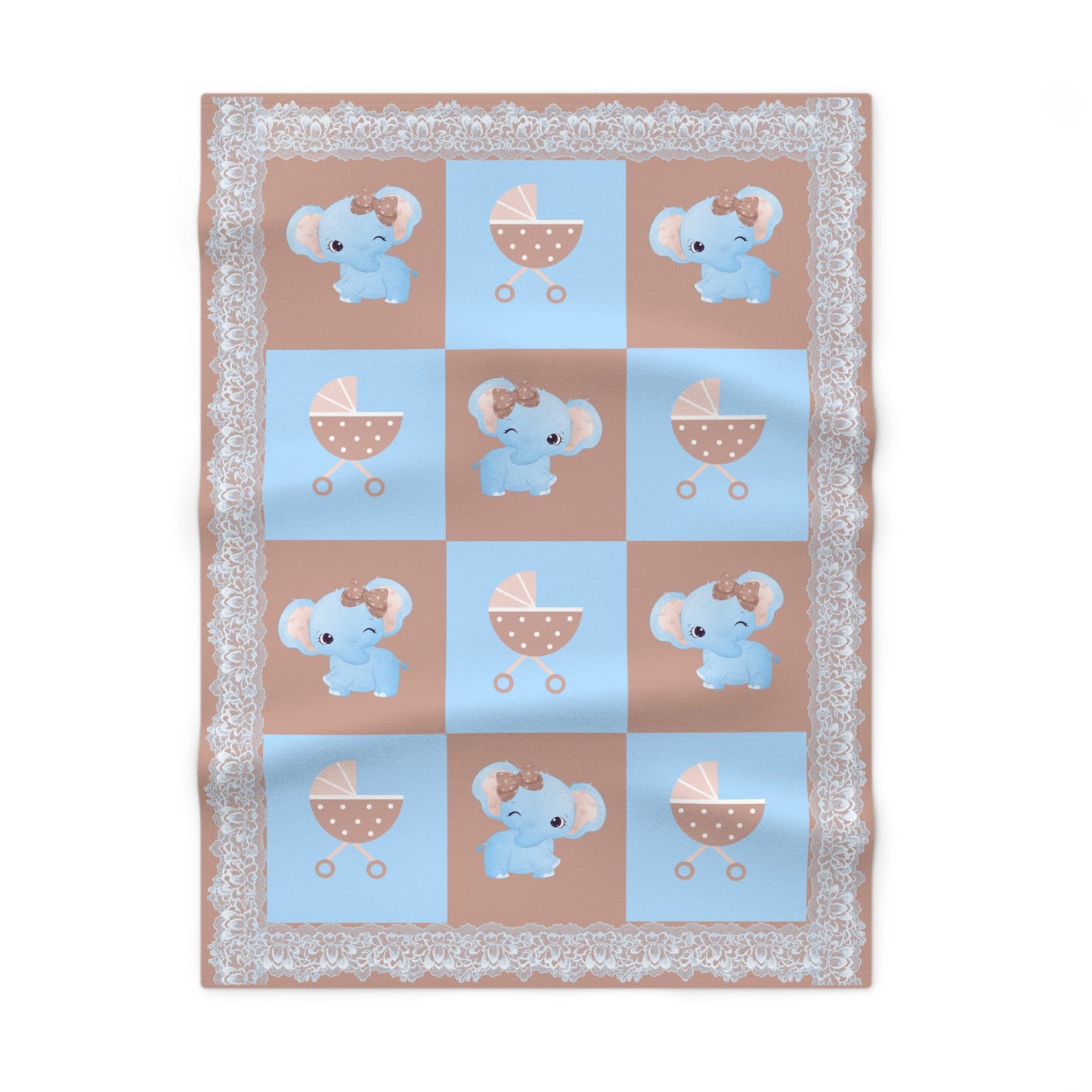 ''Lace Pattern'' Fleece Baby Blanket