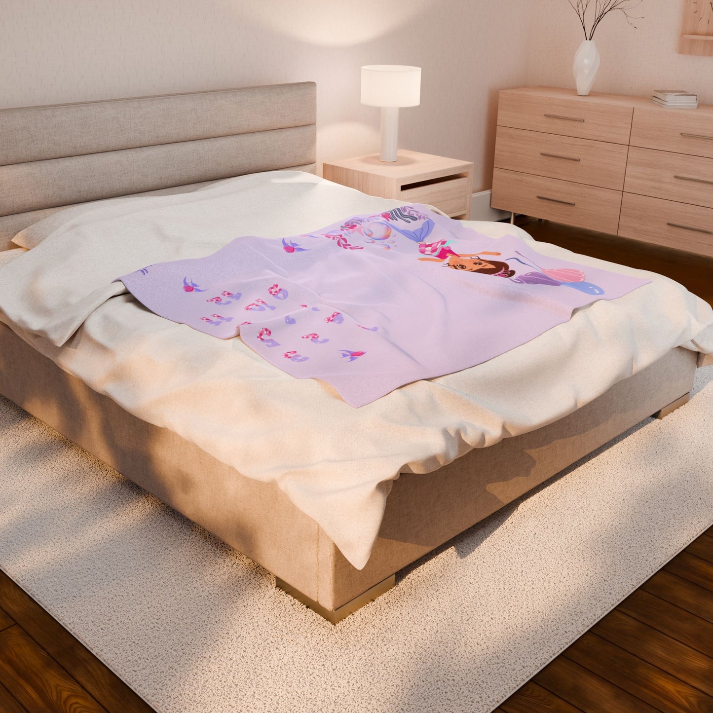 Sea Mermaid Baby Girl Velveteen Plush Blanket