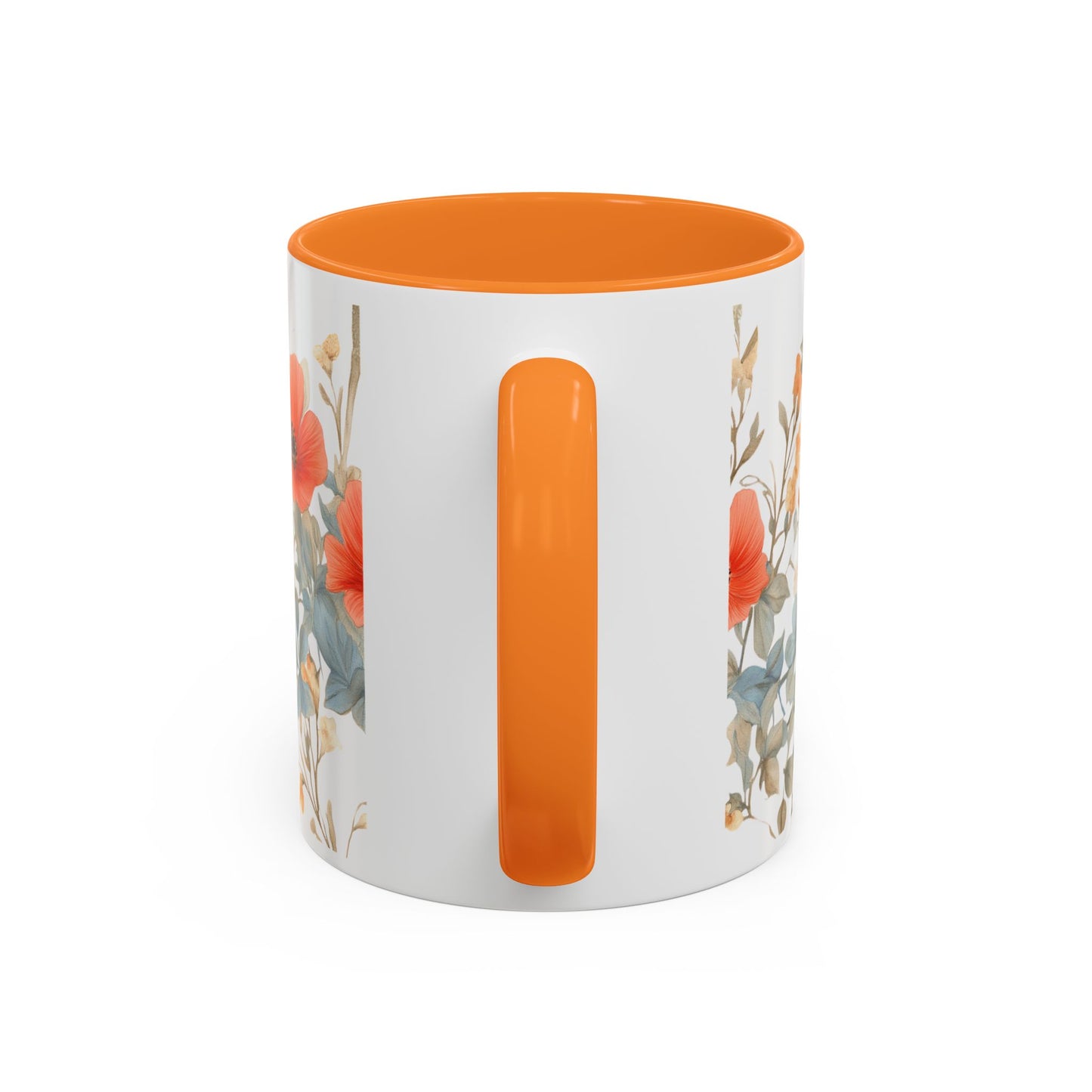 Orange flowers and bird Mug