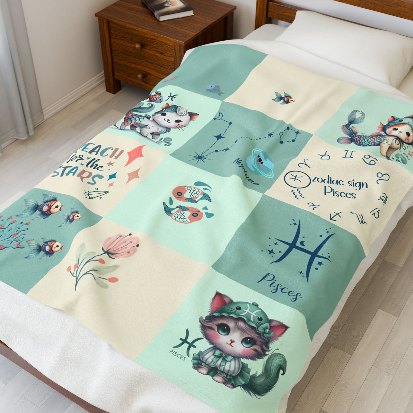 Zodiac Pisces Girl Blanket