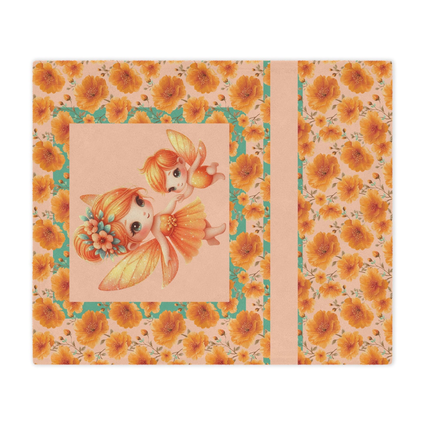 Fairy Flowers Name Girl Minky Blanket