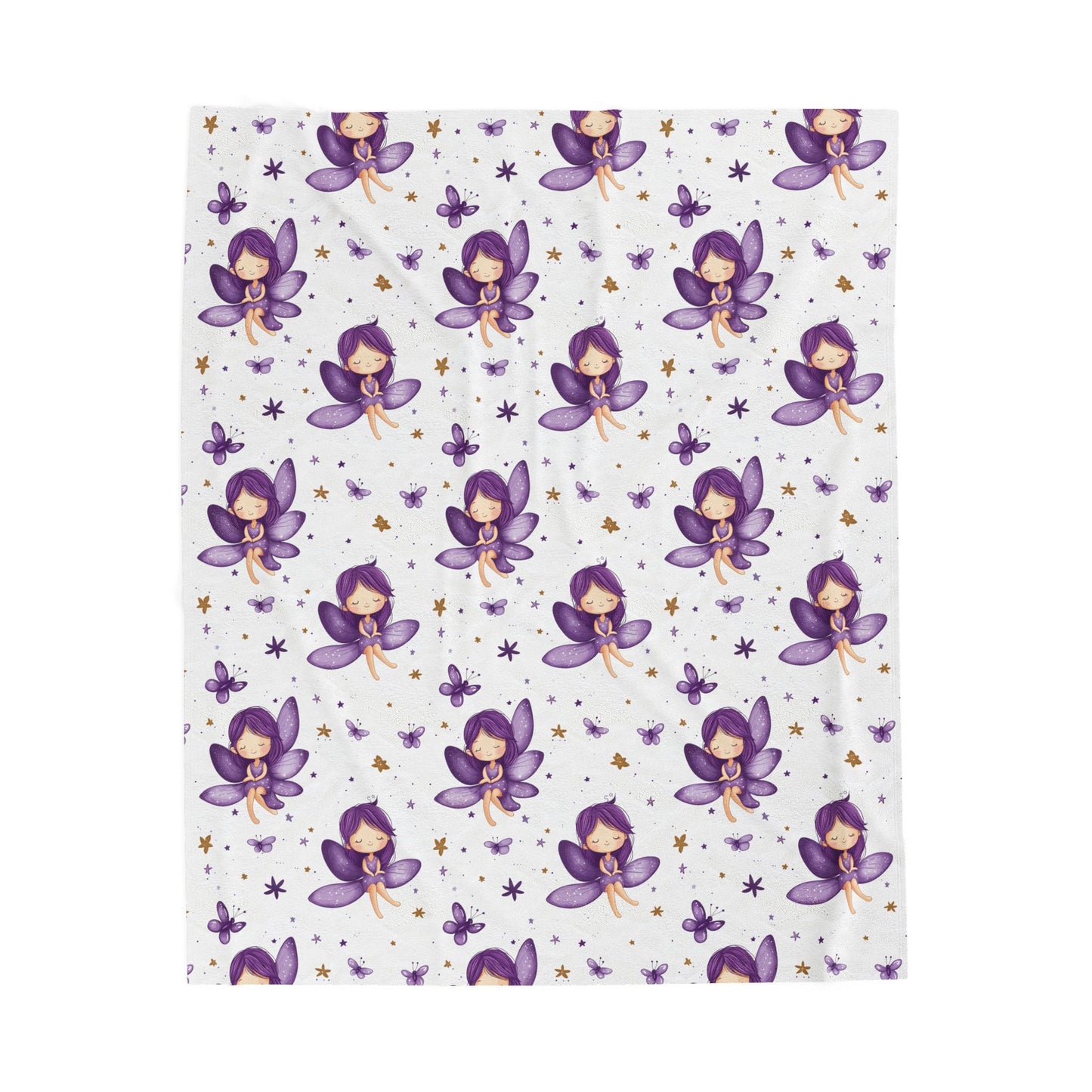 Purple Fairy Velveteen Plush Blanket