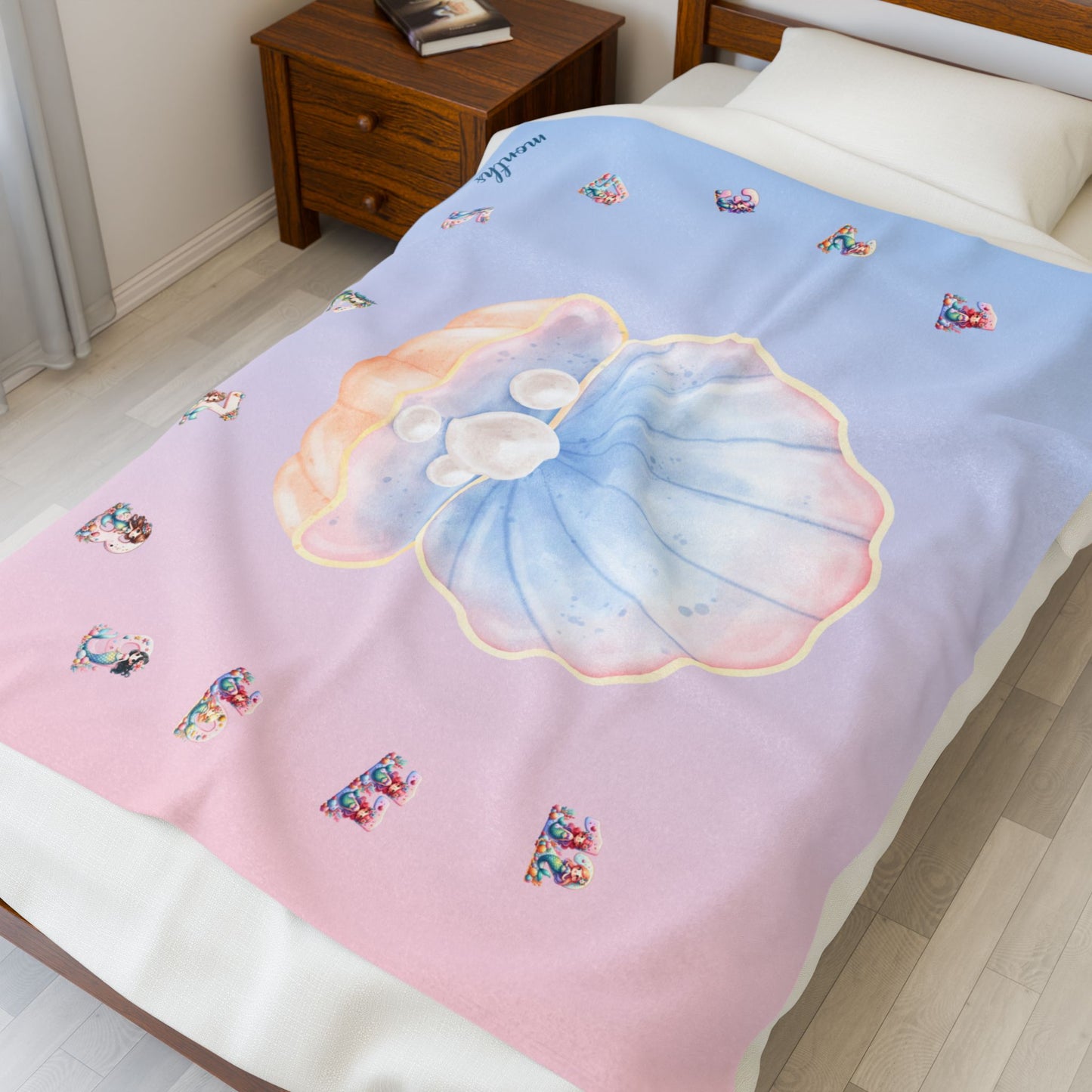 Mermaid Baby Girl Velveteen Plush Blanket