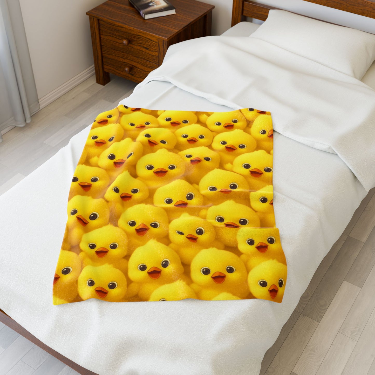 Yellow Baby Chick Throw, Soft Cozy Blanket,Velveteen Plush Blanket