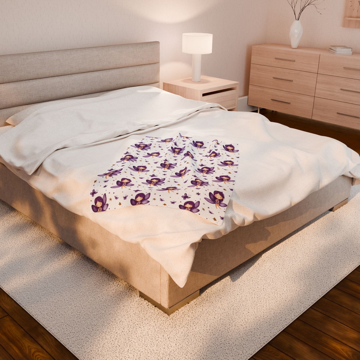 Purple Fairy Velveteen Plush Blanket