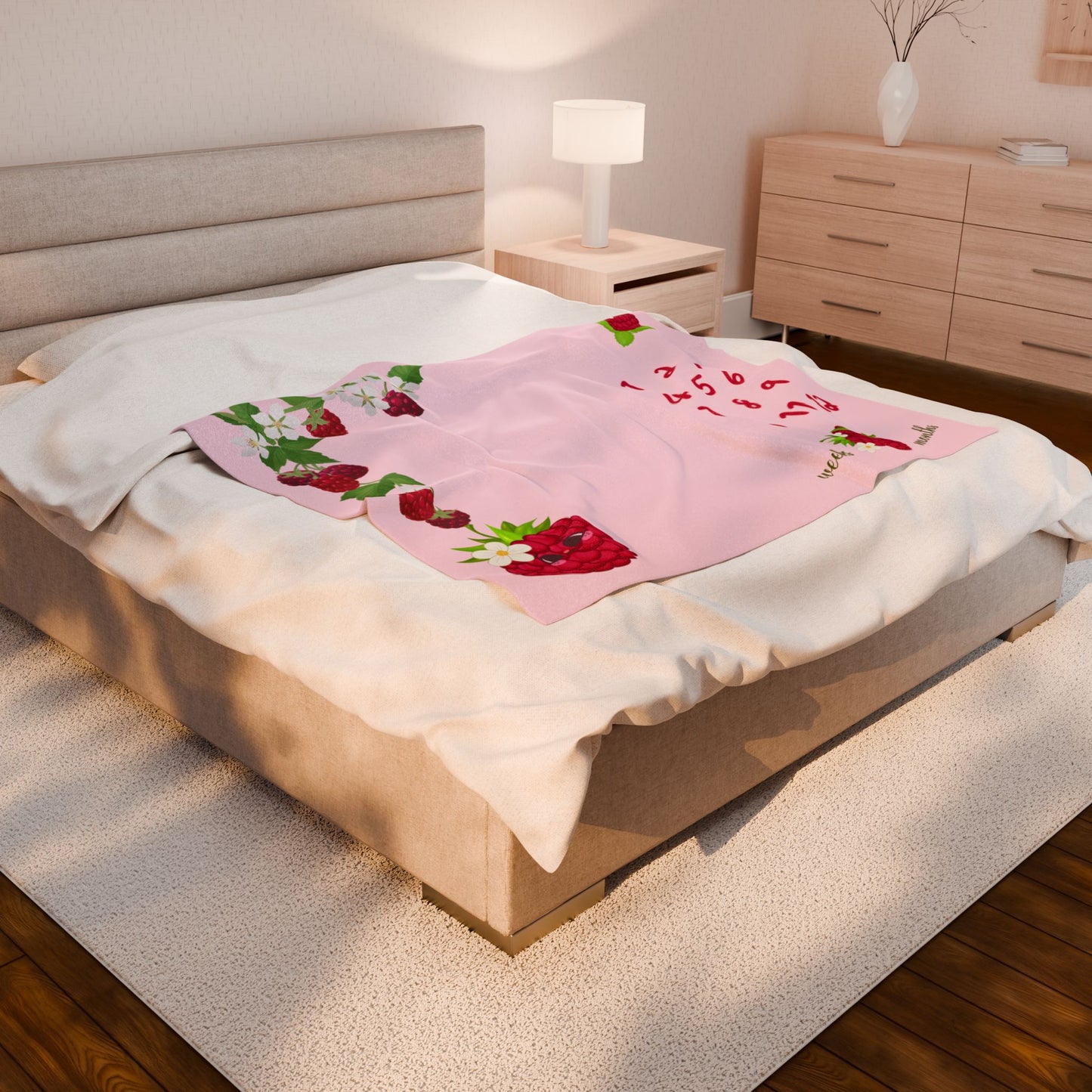 Raspberry Baby Girl Velveteen Plush Blanket