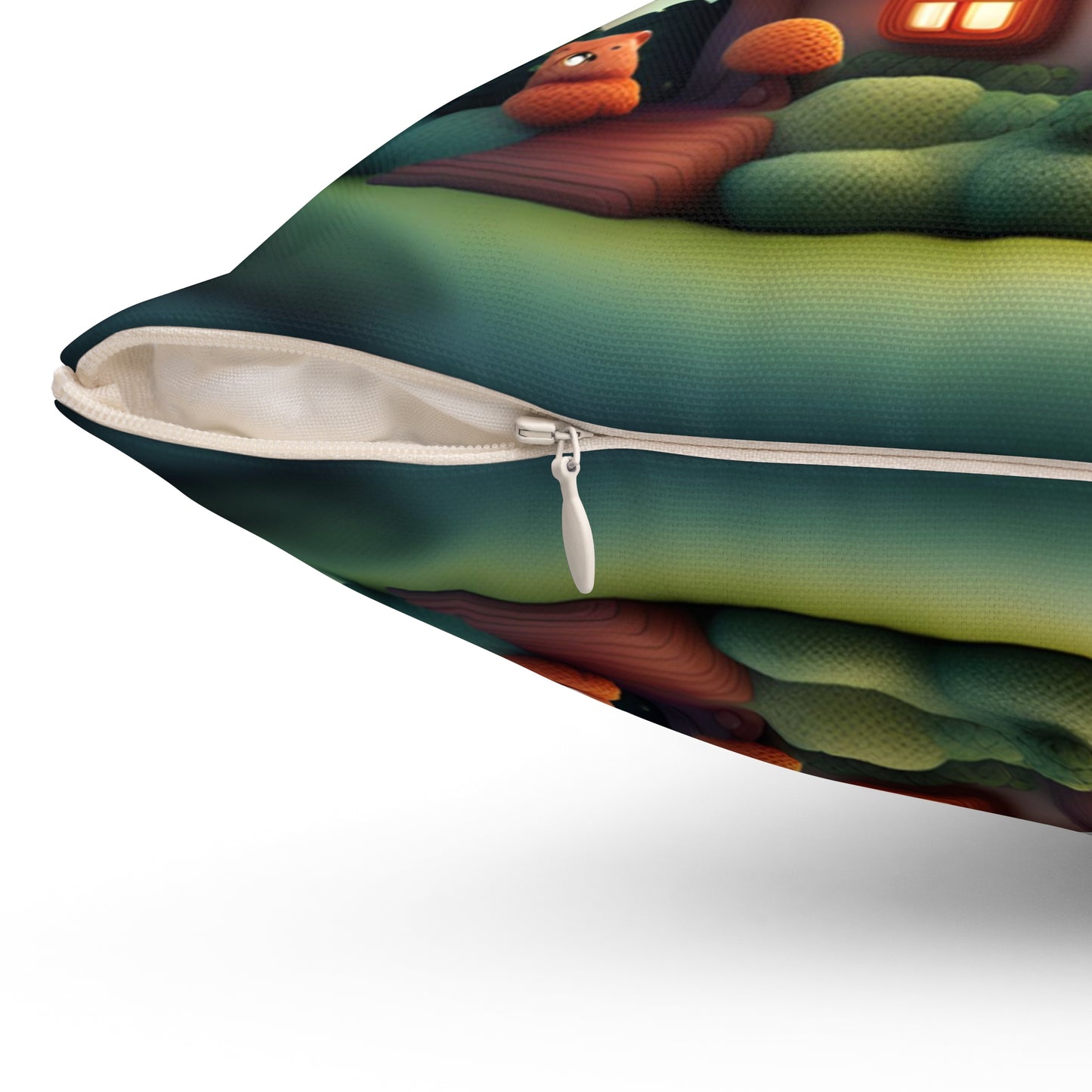 ''Knitted cottege'' Spun Polyester Square Pillow