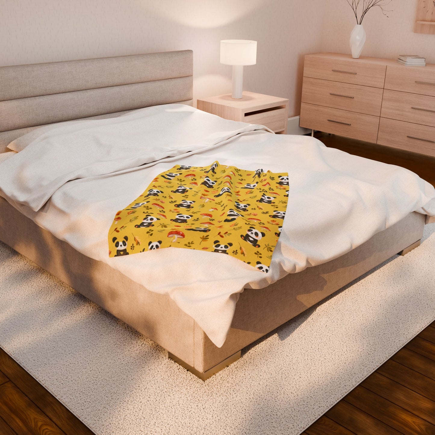 Panda Velveteen Plush Blanket