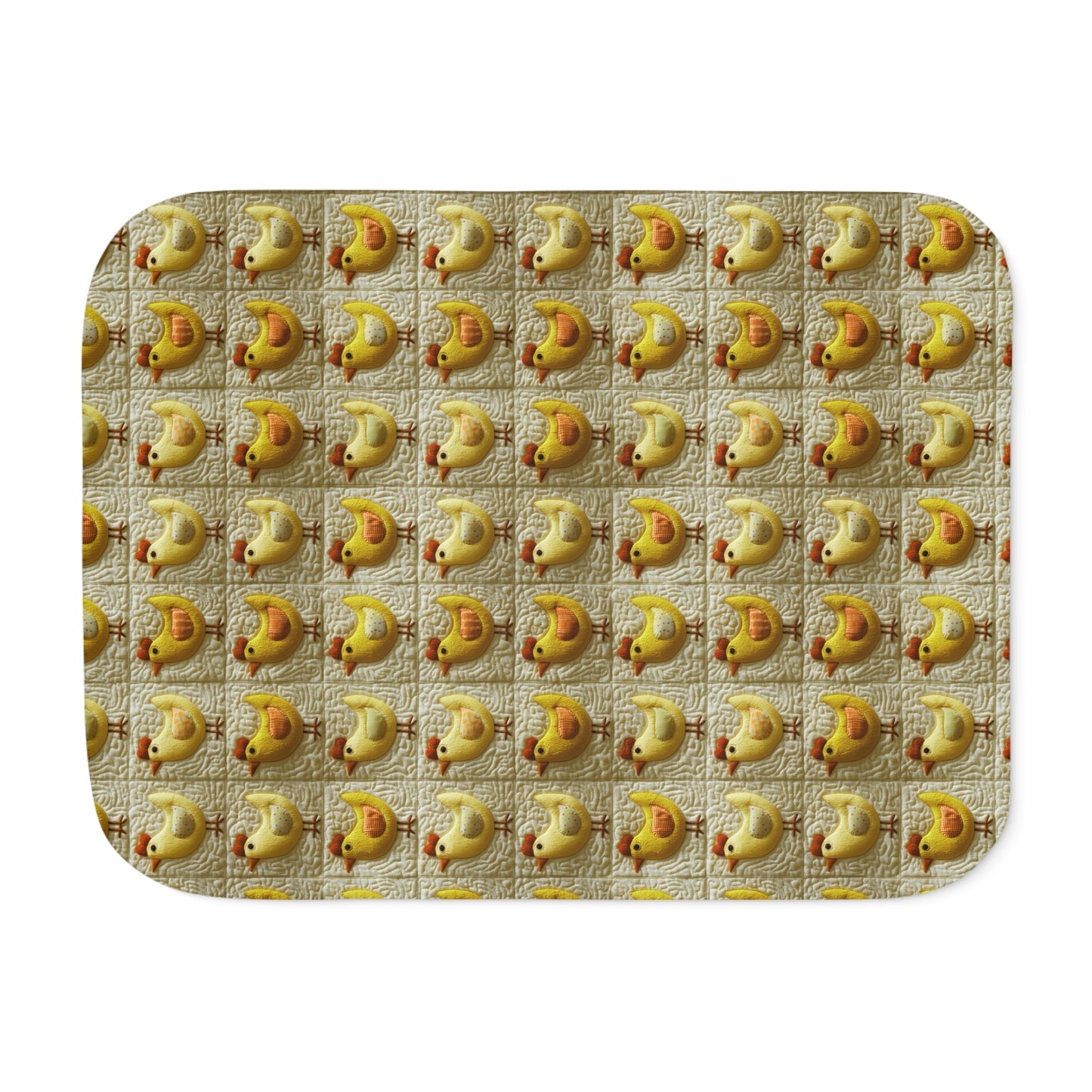 Chicken quilt style Blanket, Cozy Farmhouse Throw, Hen Pattern,