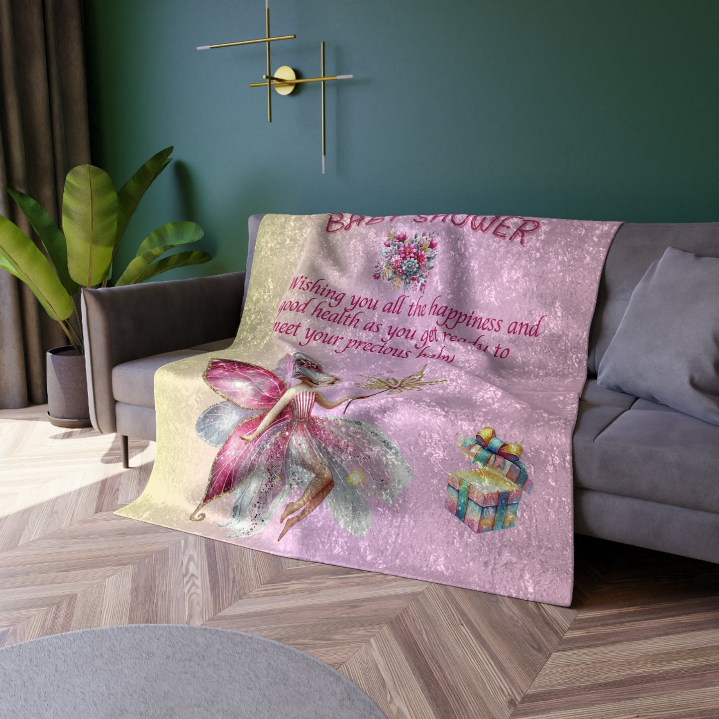 ''Fairy wishes'' Crushed Velvet Blanket