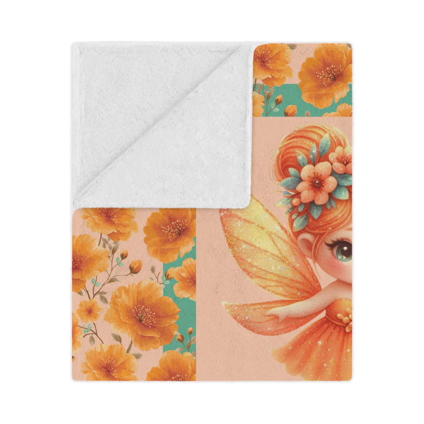 Fairy Flowers Name Girl Minky Blanket