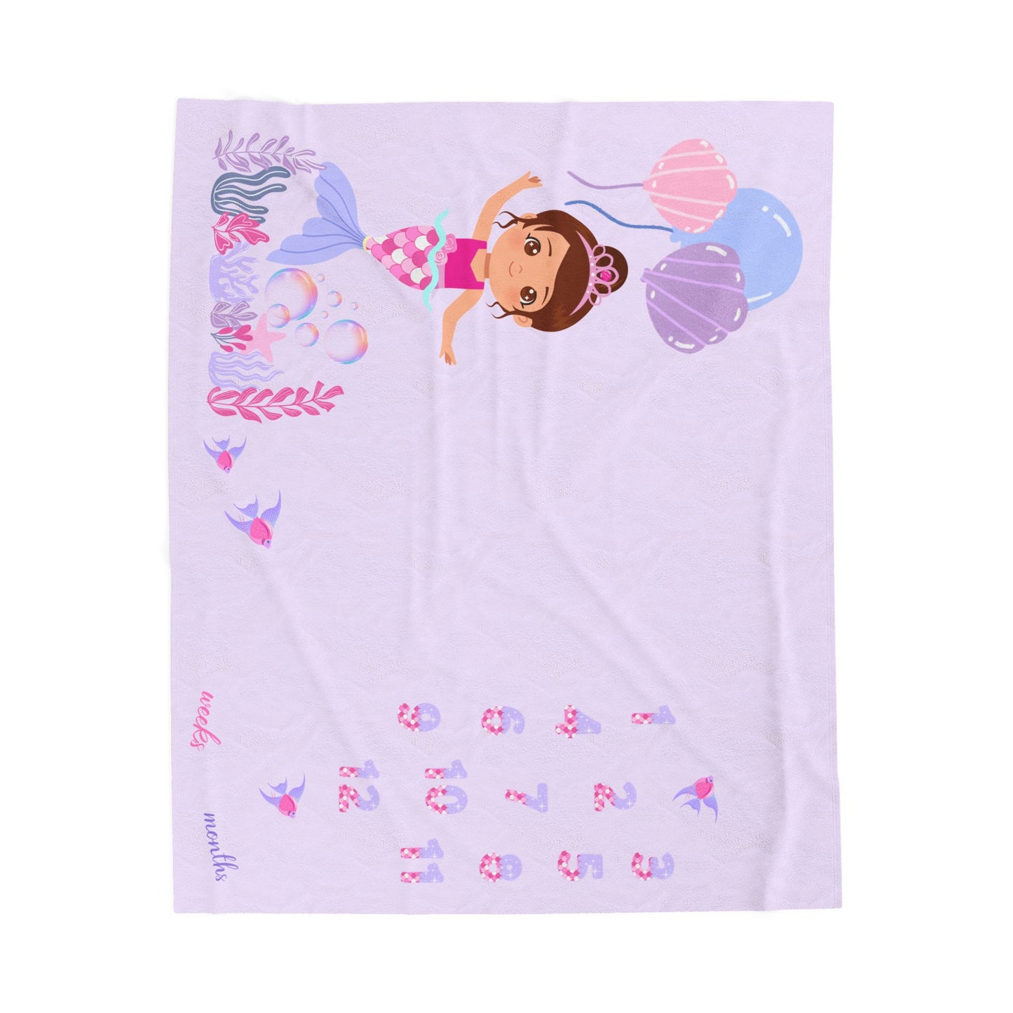 Sea Mermaid Baby Girl Velveteen Plush Blanket