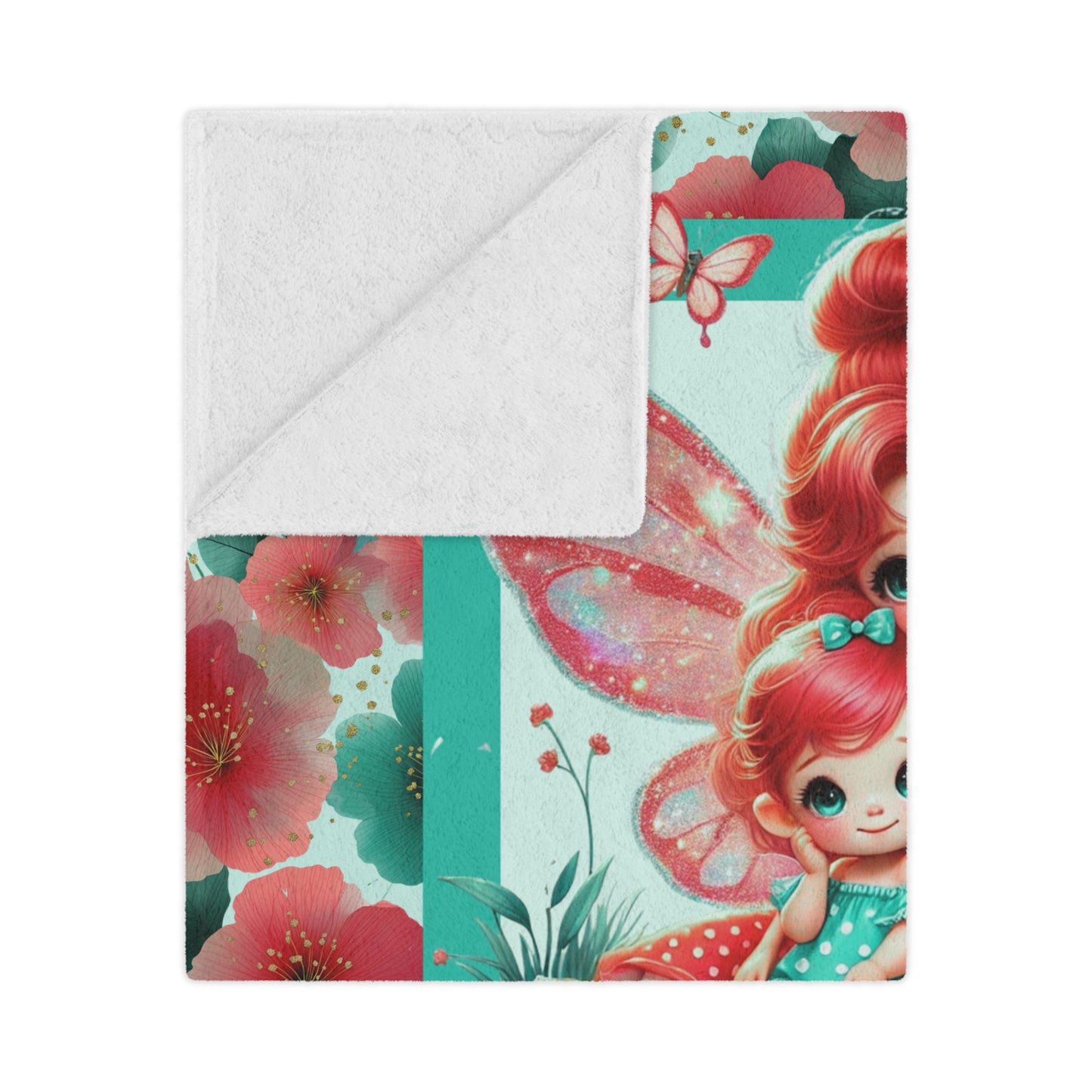 Fairy Flowers Name Girl Minky Blanket