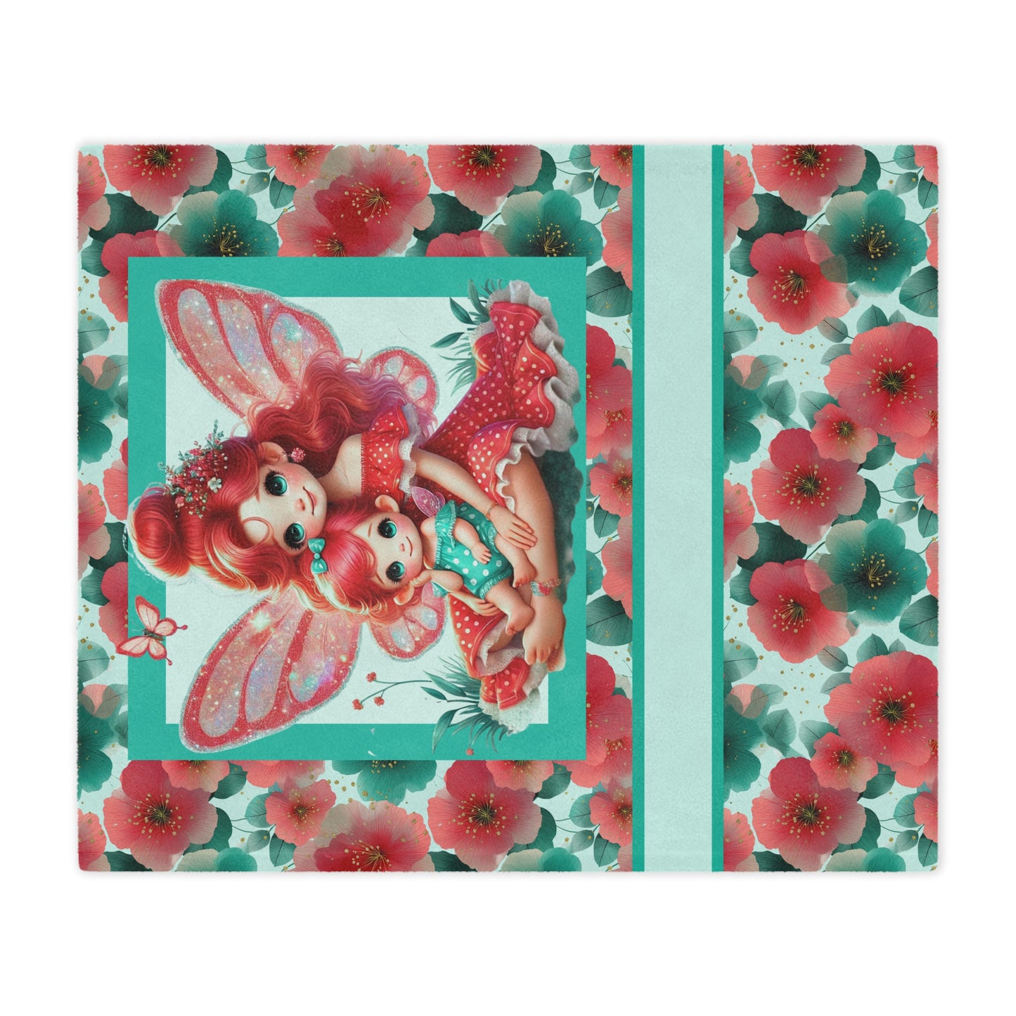 Fairy Flowers Name Girl Minky Blanket