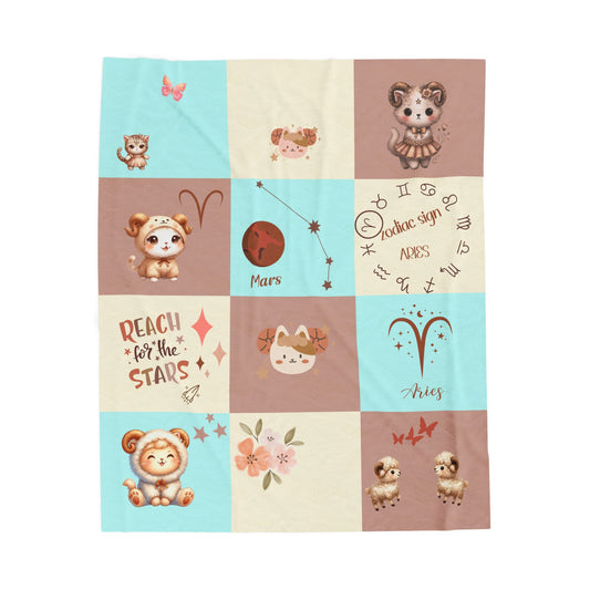 Zodiac Aries Girl Blanket