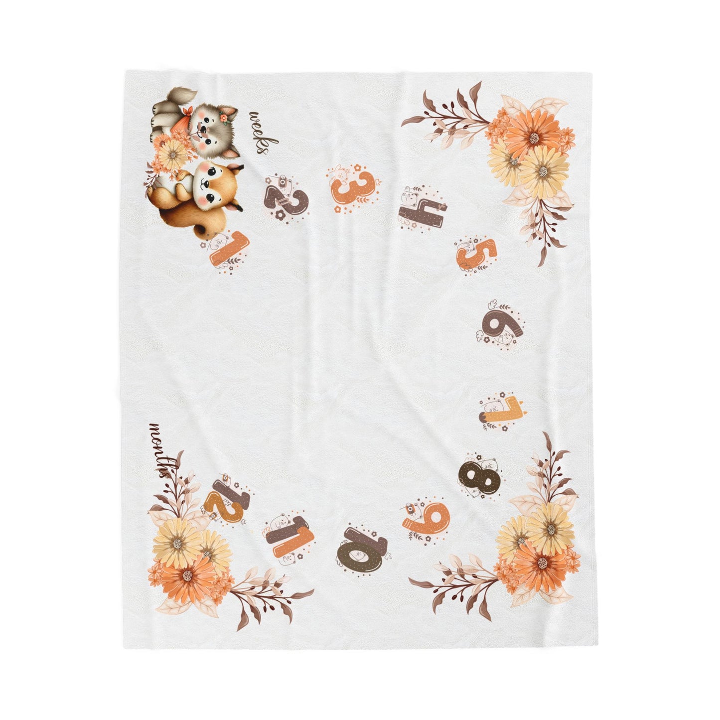 Forest Animals Baby Boy Velveteen Plush Blanket