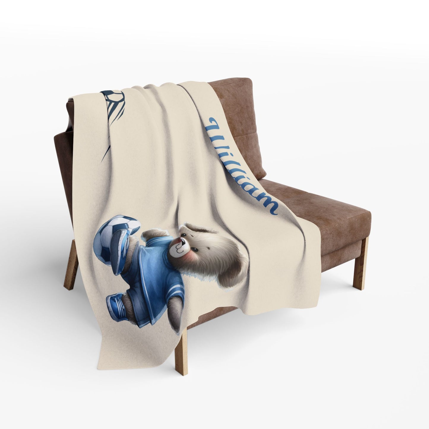 Personalized Soccer Milestone Baby Boy Blanket , Velveteen Plush