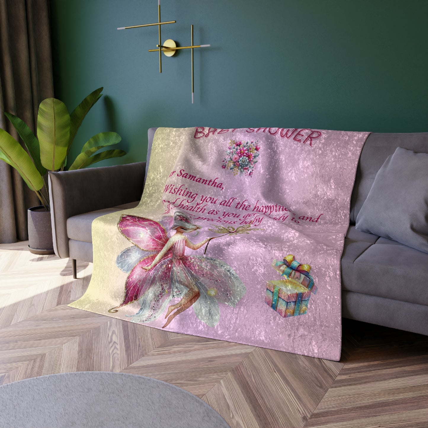 ''Fairy wishes'' Crushed Velvet Blanket