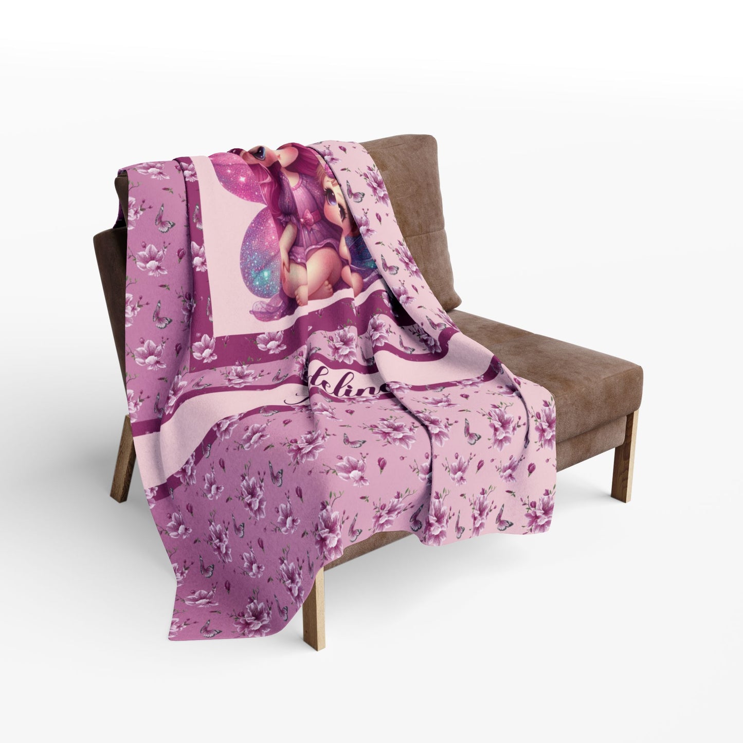 Fairy Flowers Girl  Pink Blanket