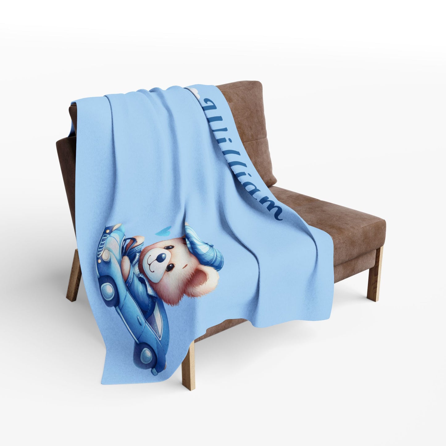 Personalized Baby Boy Milestone Blanket – Velveteen Plush Fleece