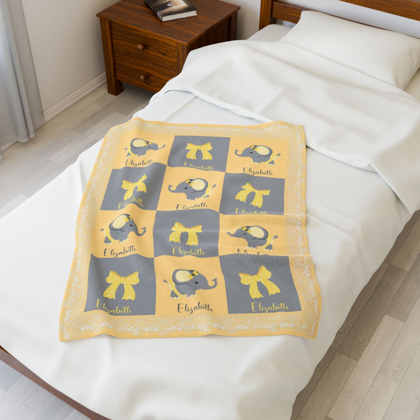 ''Lace Pattern'' Fleece Baby Blanket