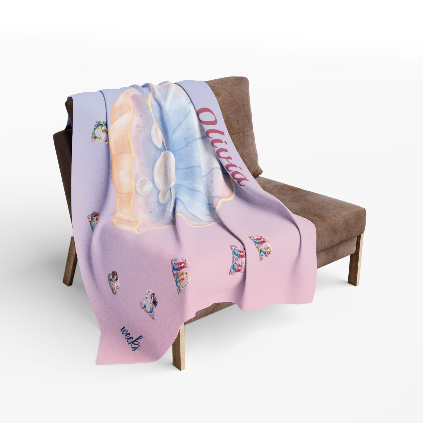 Mermaid Baby Girl Velveteen Plush Blanket