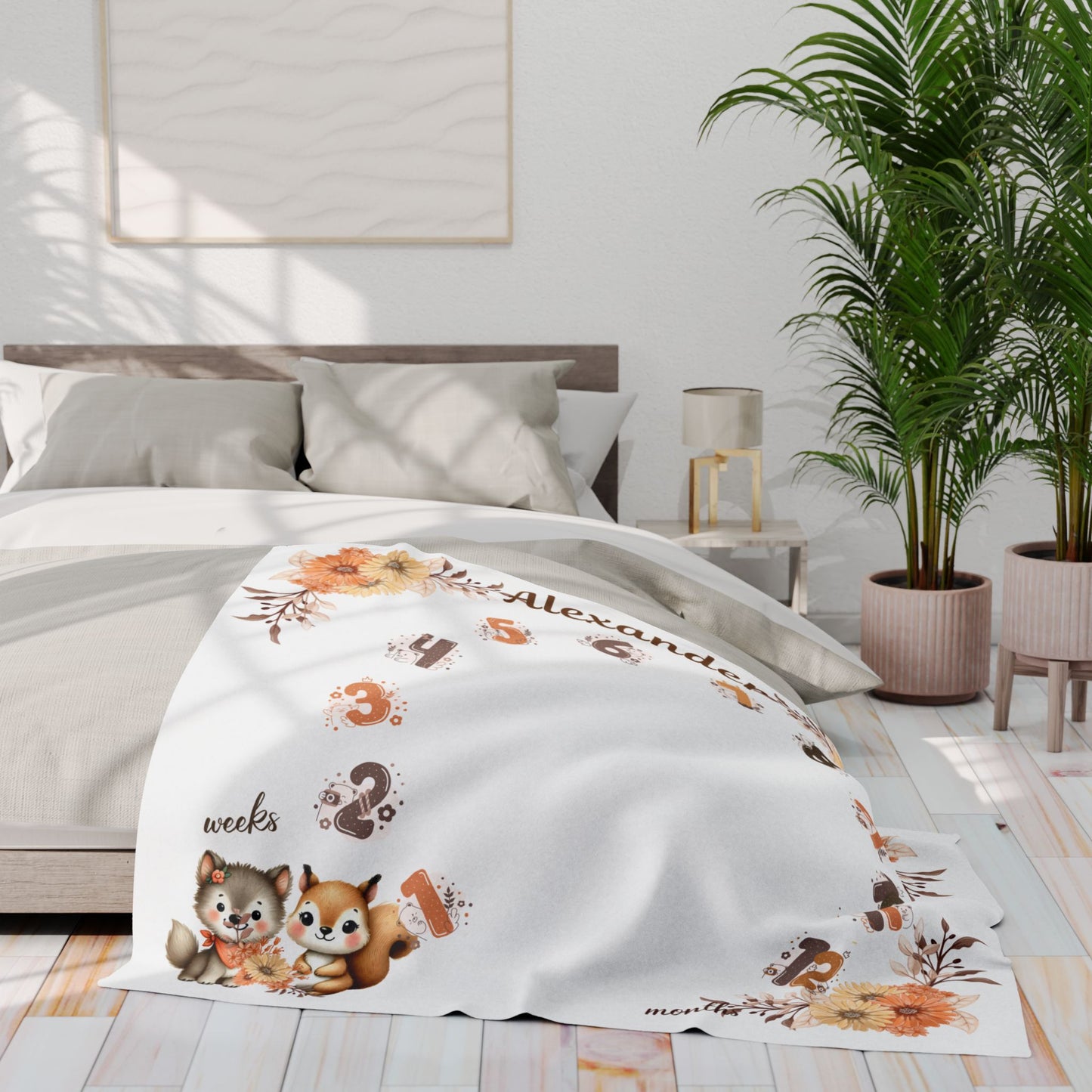 Forest Animals Baby Boy Velveteen Plush Blanket