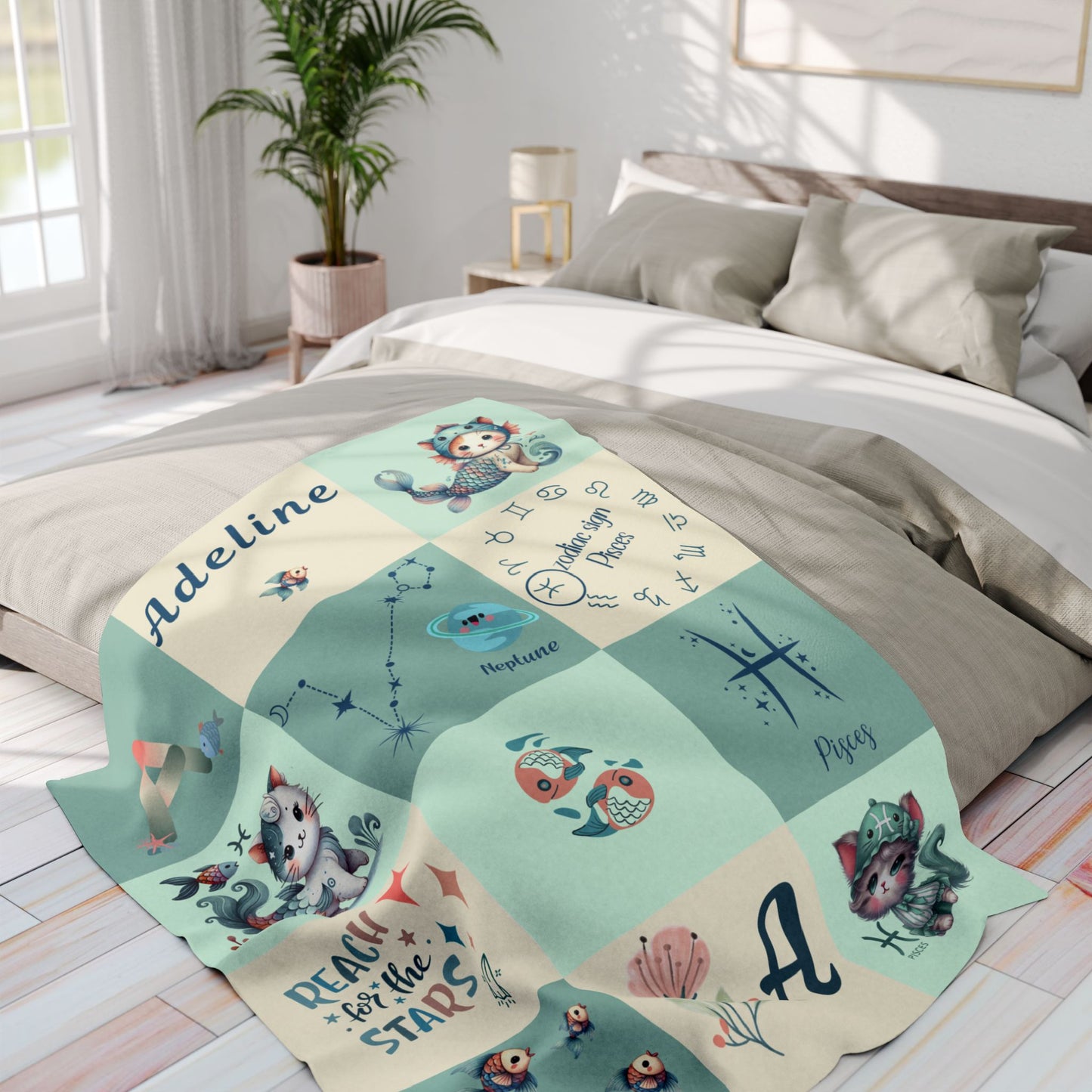 Zodiac Pisces Girl Blanket