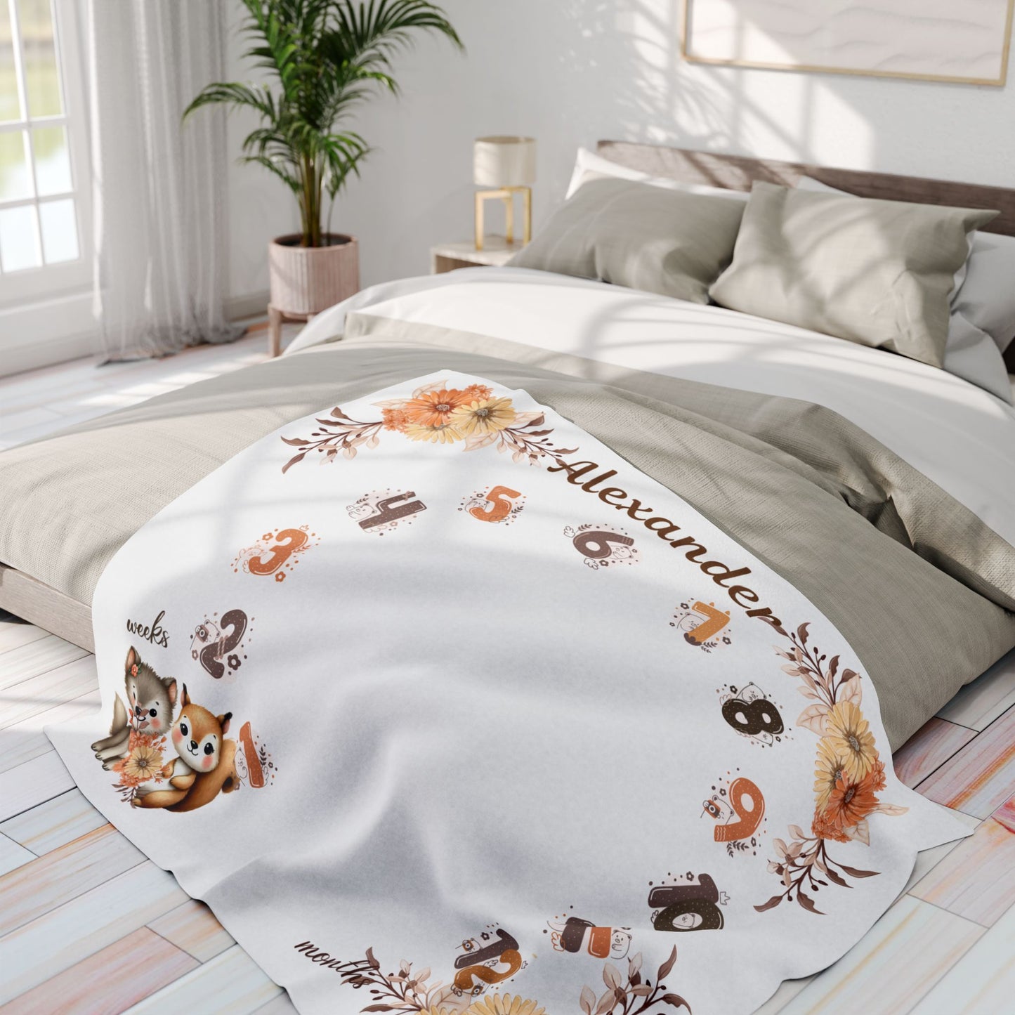 Forest Animals Baby Boy Velveteen Plush Blanket