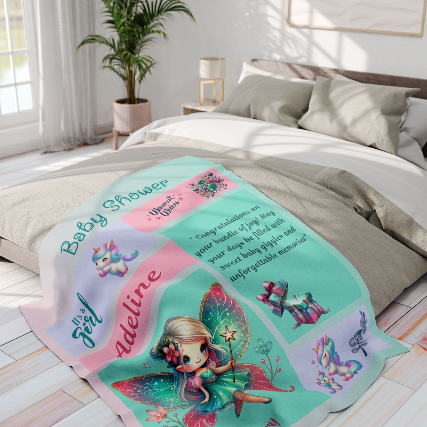 ''Fairy Wishes'' Baby Girl Minky Blanket