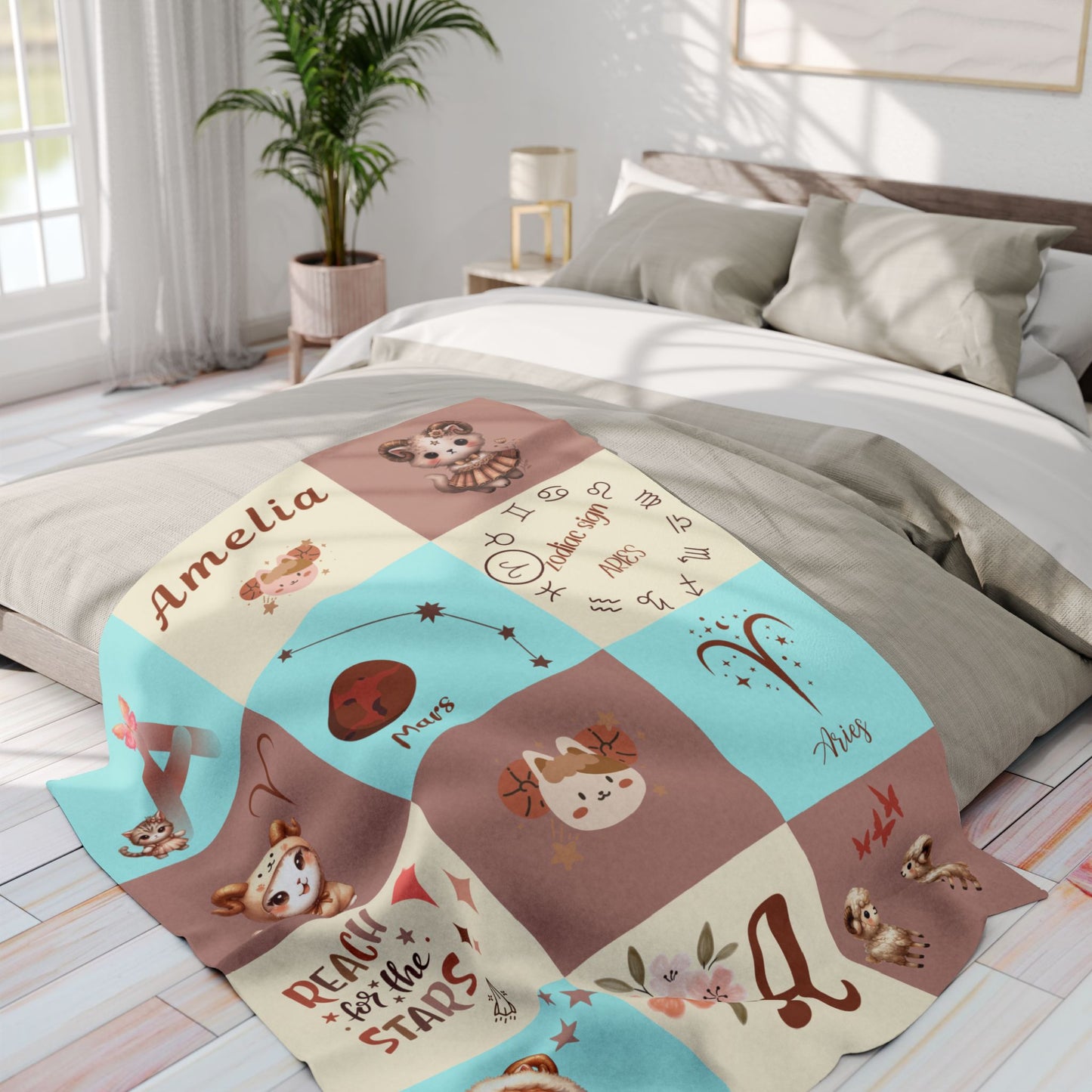Zodiac Aries Girl Blanket