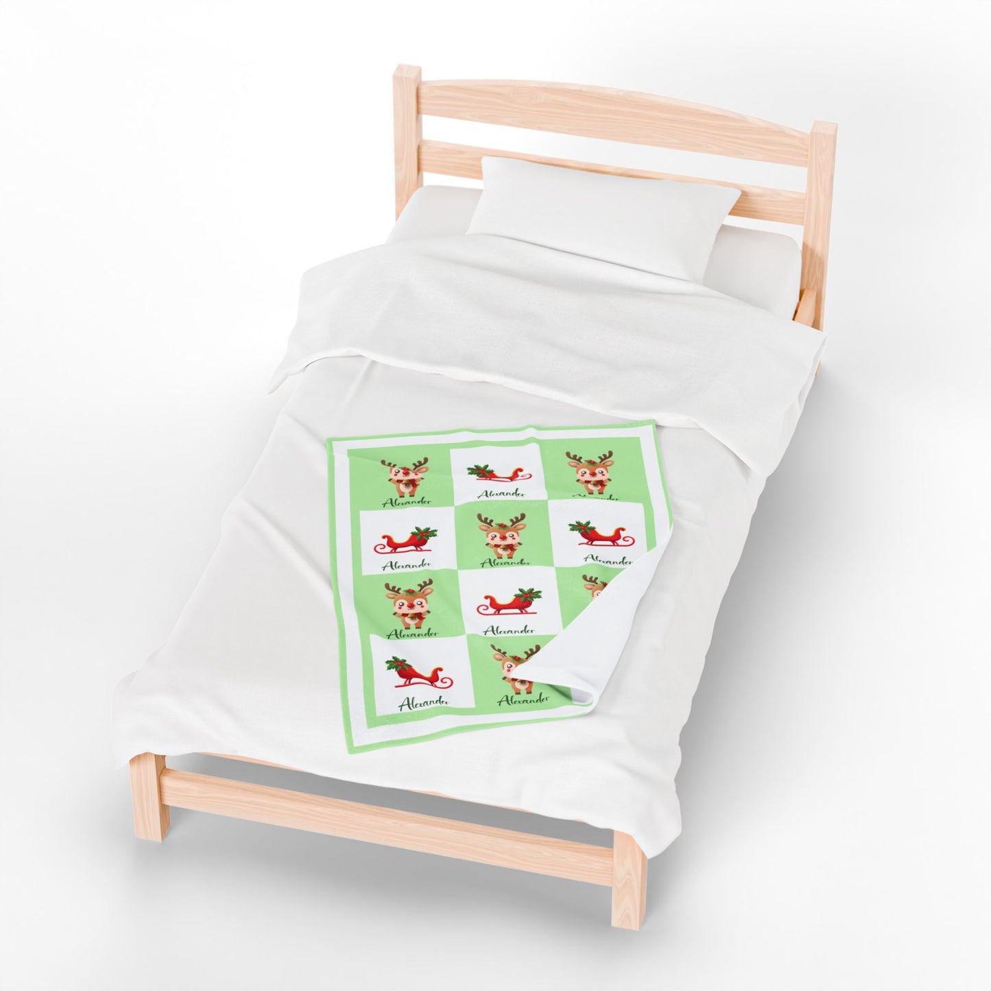 Christmas Reindeer Baby Blanket,Personalized Christmas Baby Boy Fleece gift