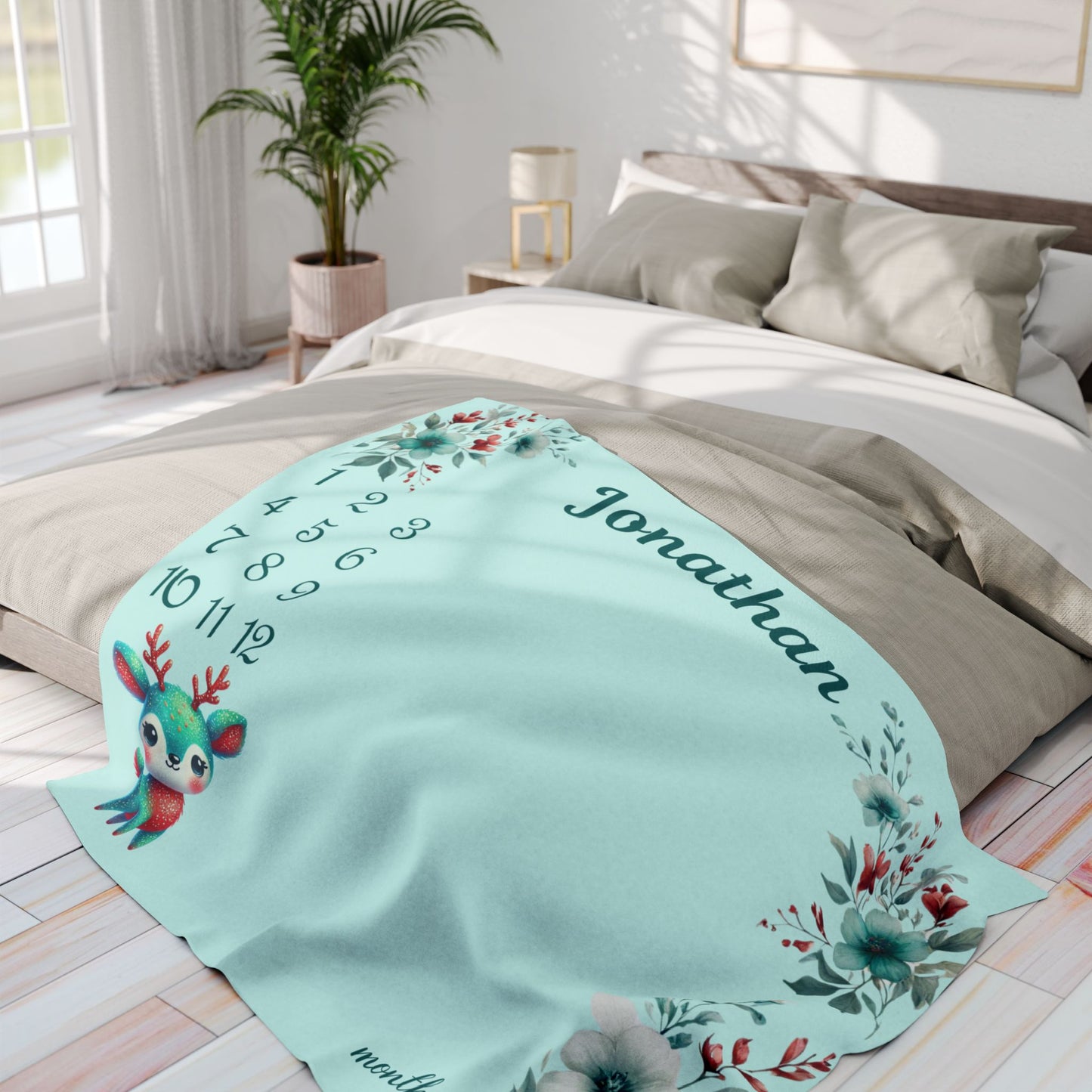 Personalized Deer Milestone Blanket