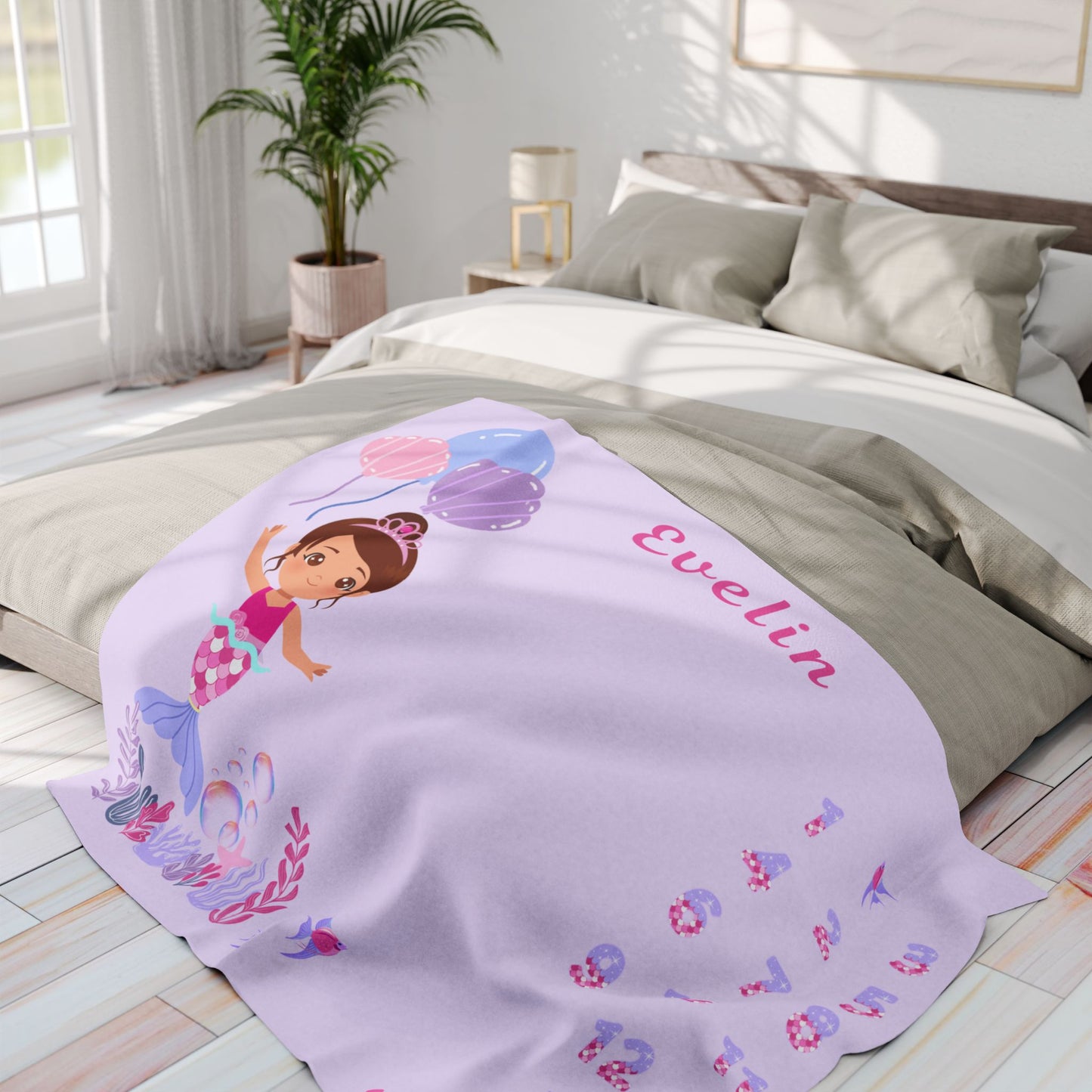 Sea Mermaid Baby Girl Velveteen Plush Blanket