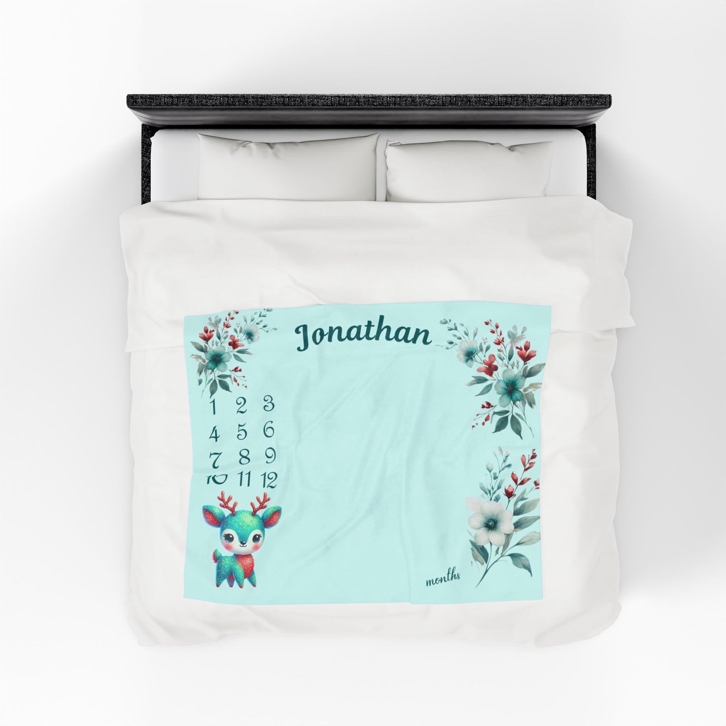 Personalized Deer Milestone Blanket