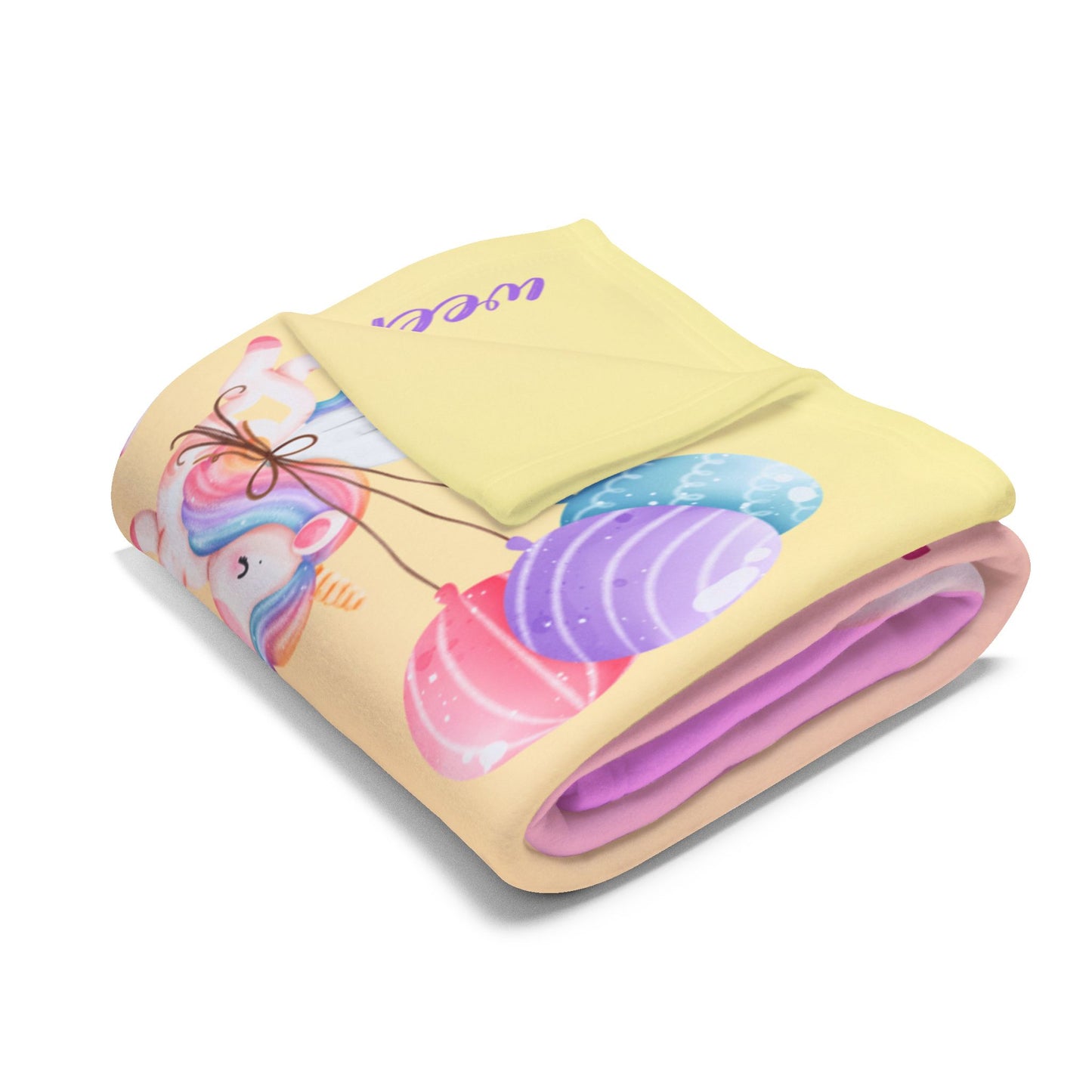 Unicorn Milestone Baby Girl Velveteen Plush Blanket