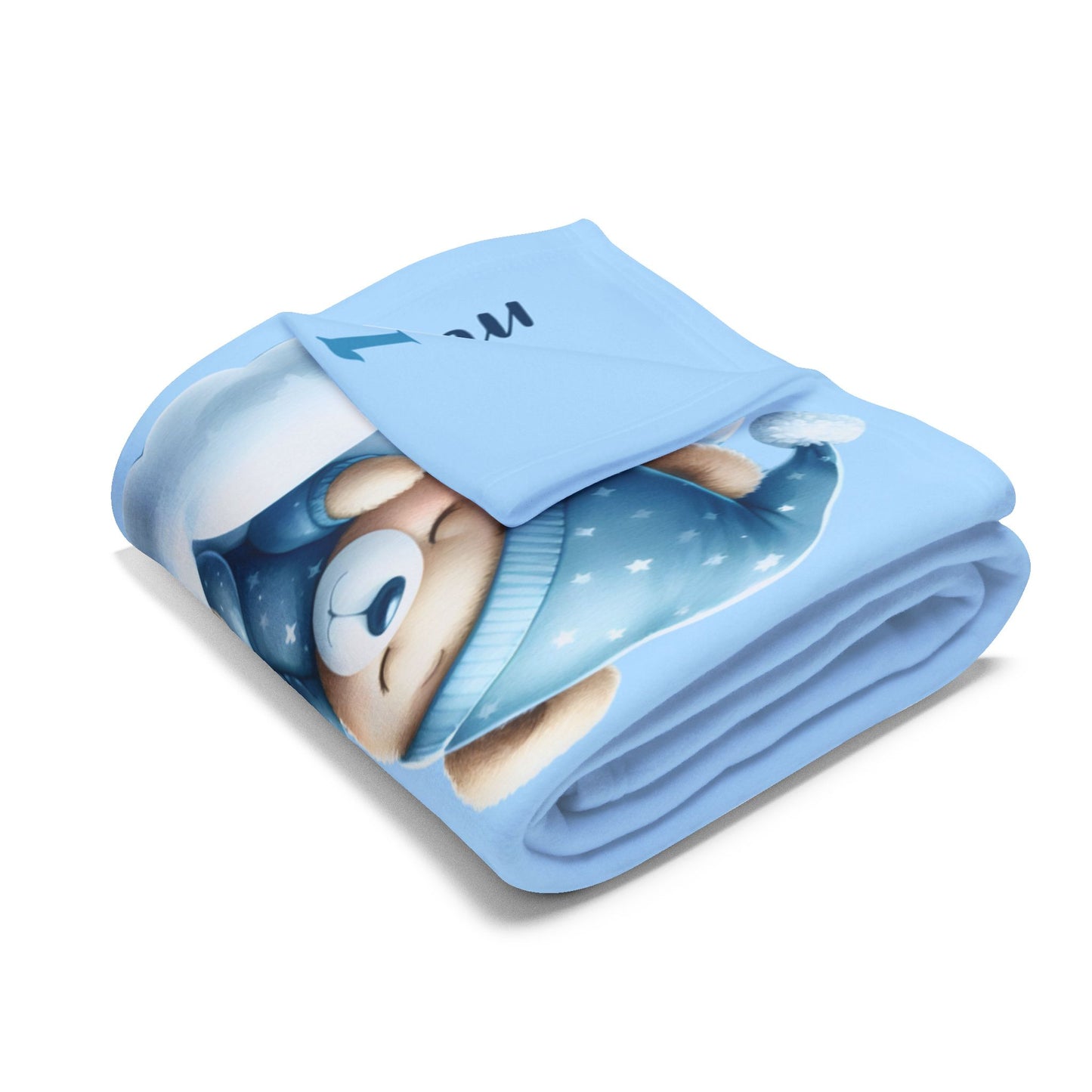 Personalized Baby Boy Milestone Blanket – Velveteen Plush Fleece