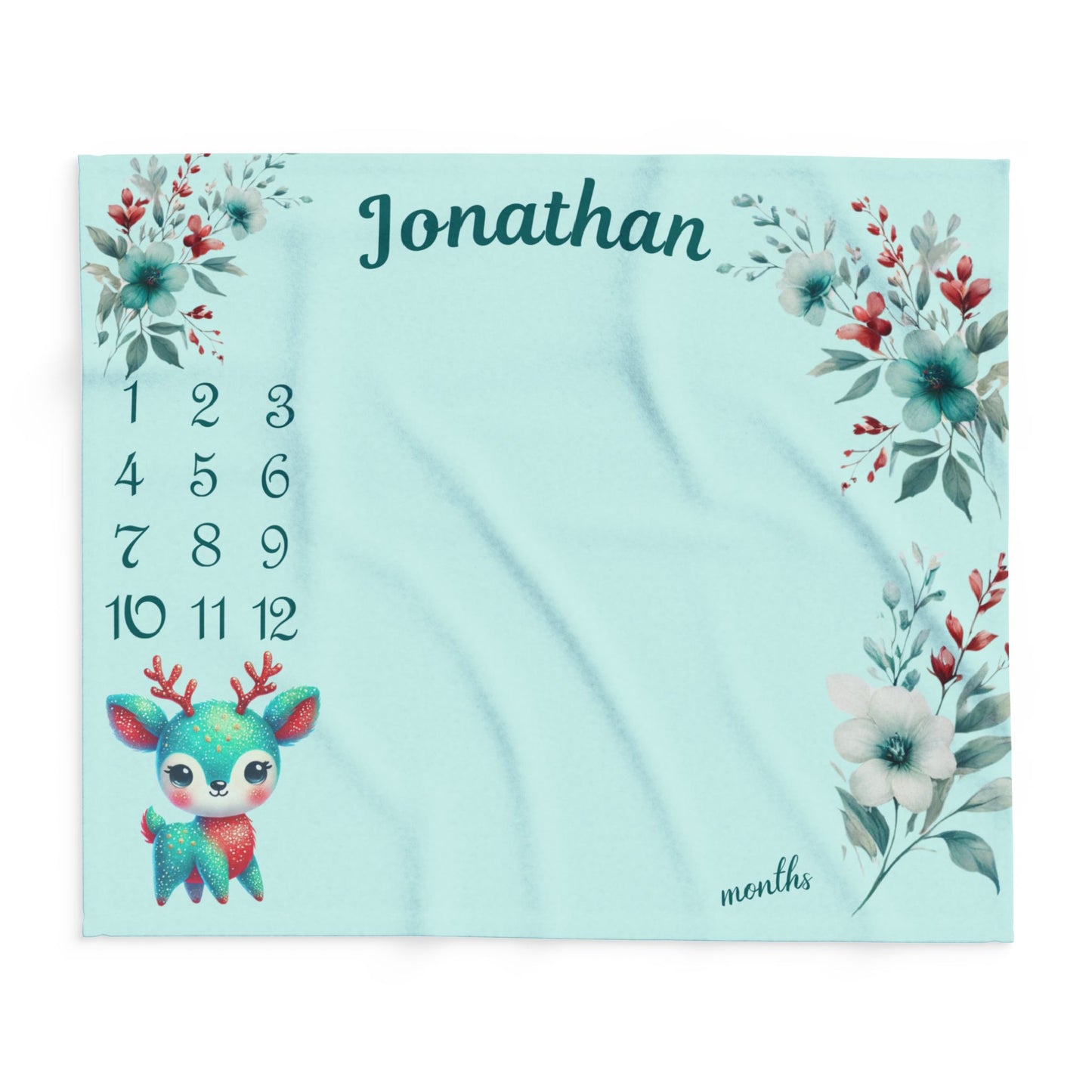 Personalized Deer Milestone Blanket