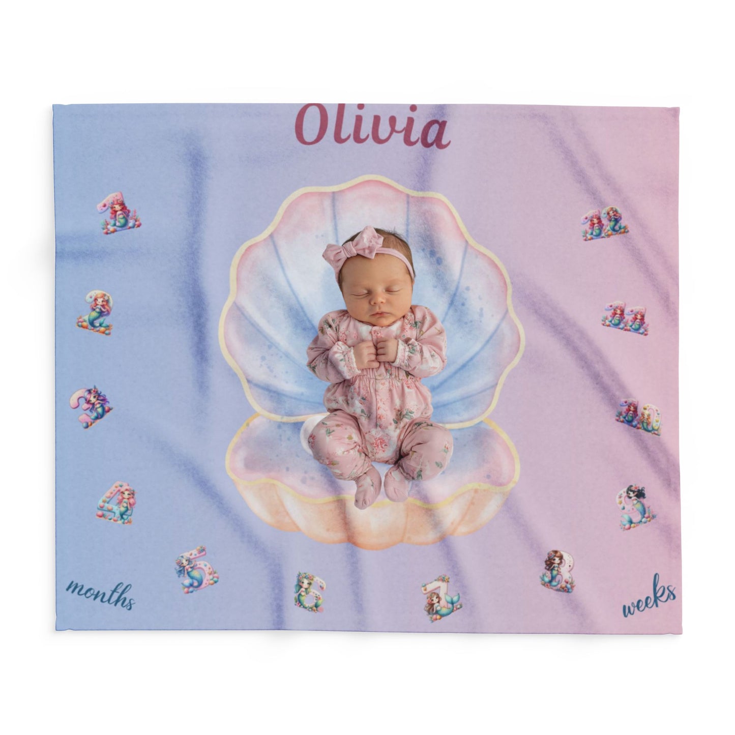 Mermaid Baby Girl Velveteen Plush Blanket