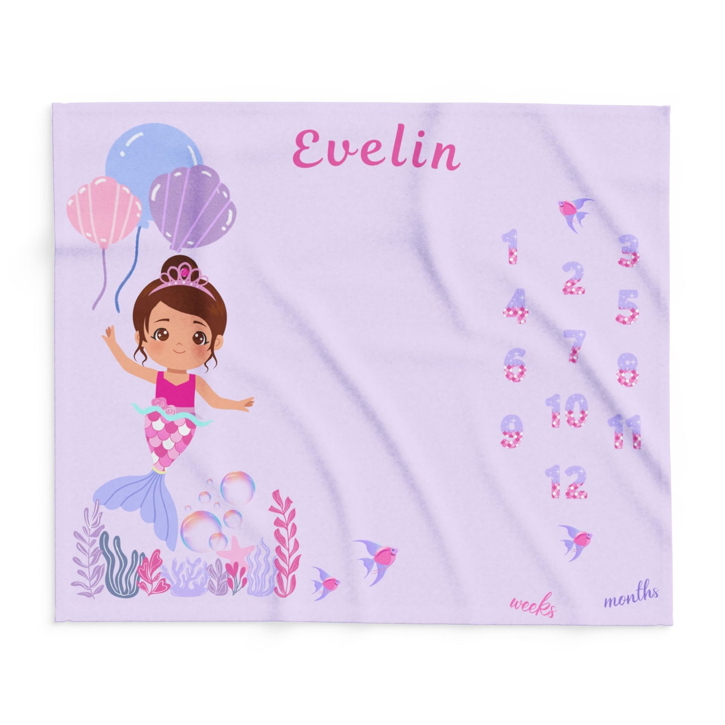 Sea Mermaid Baby Girl Velveteen Plush Blanket