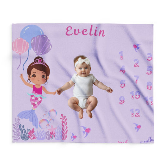 Sea Mermaid Baby Girl Velveteen Plush Blanket