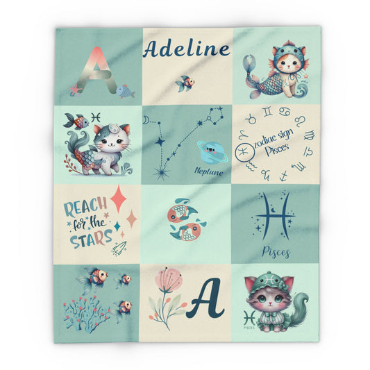 Zodiac Pisces Girl Blanket